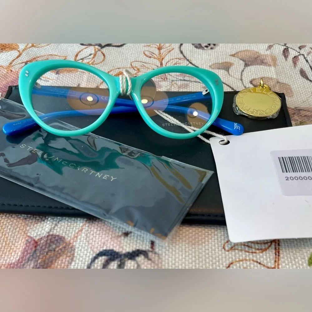 Stella McCartney | Kid Size Eyeglasses | Cat Eyewear | Electric Blue & Mint